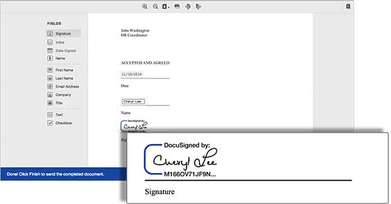 Drag and drop your eSignature and other information